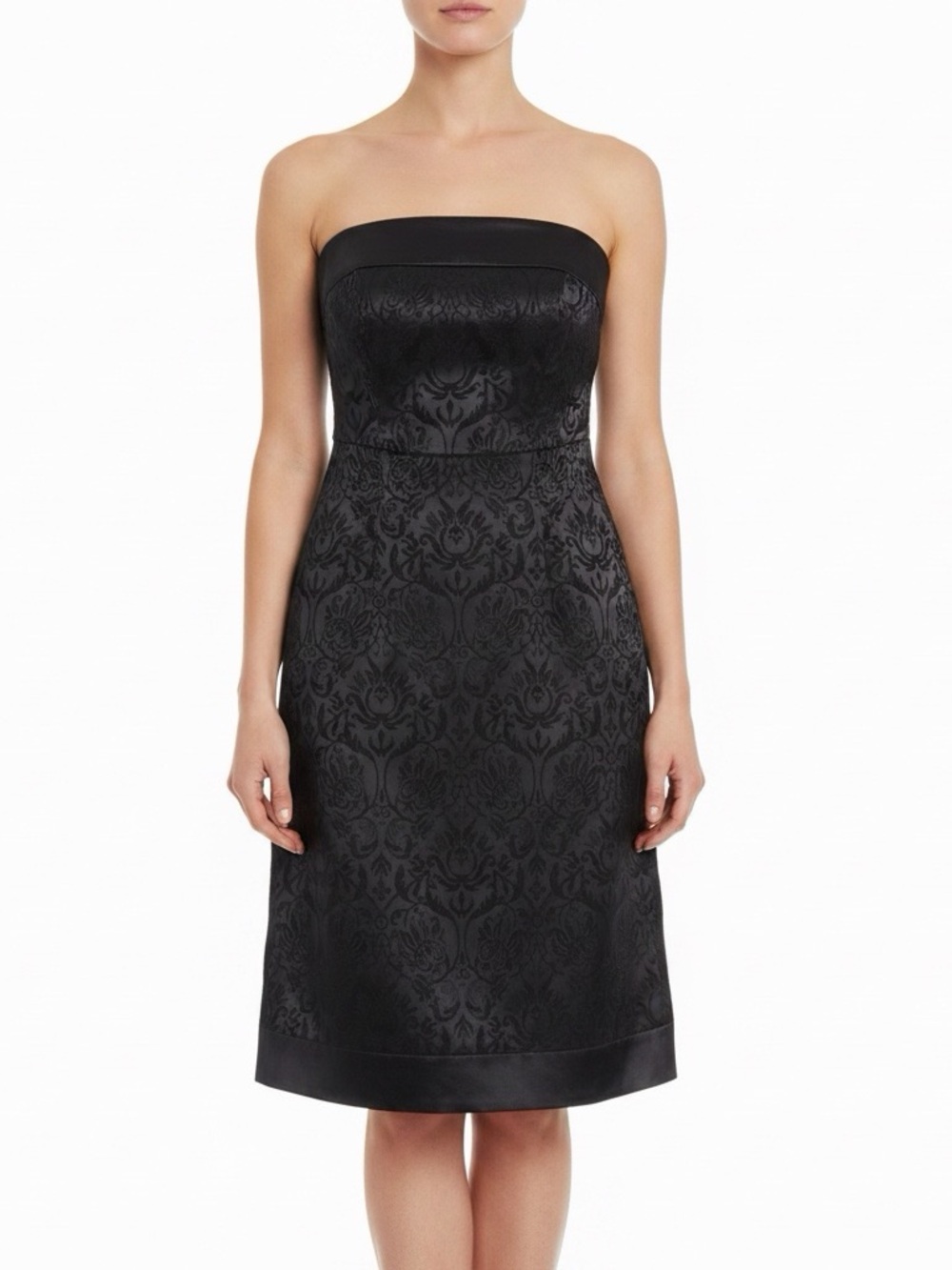White House Black Market Special Occasion Strapless Dress Velvet Floral NWOT - Picture 1 of 12